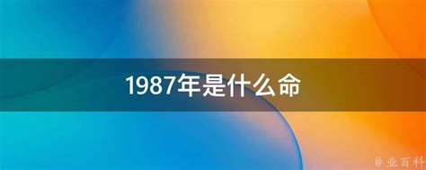 1987年是什么命|1987年出生是什么命 1987年出生的人命运好不好